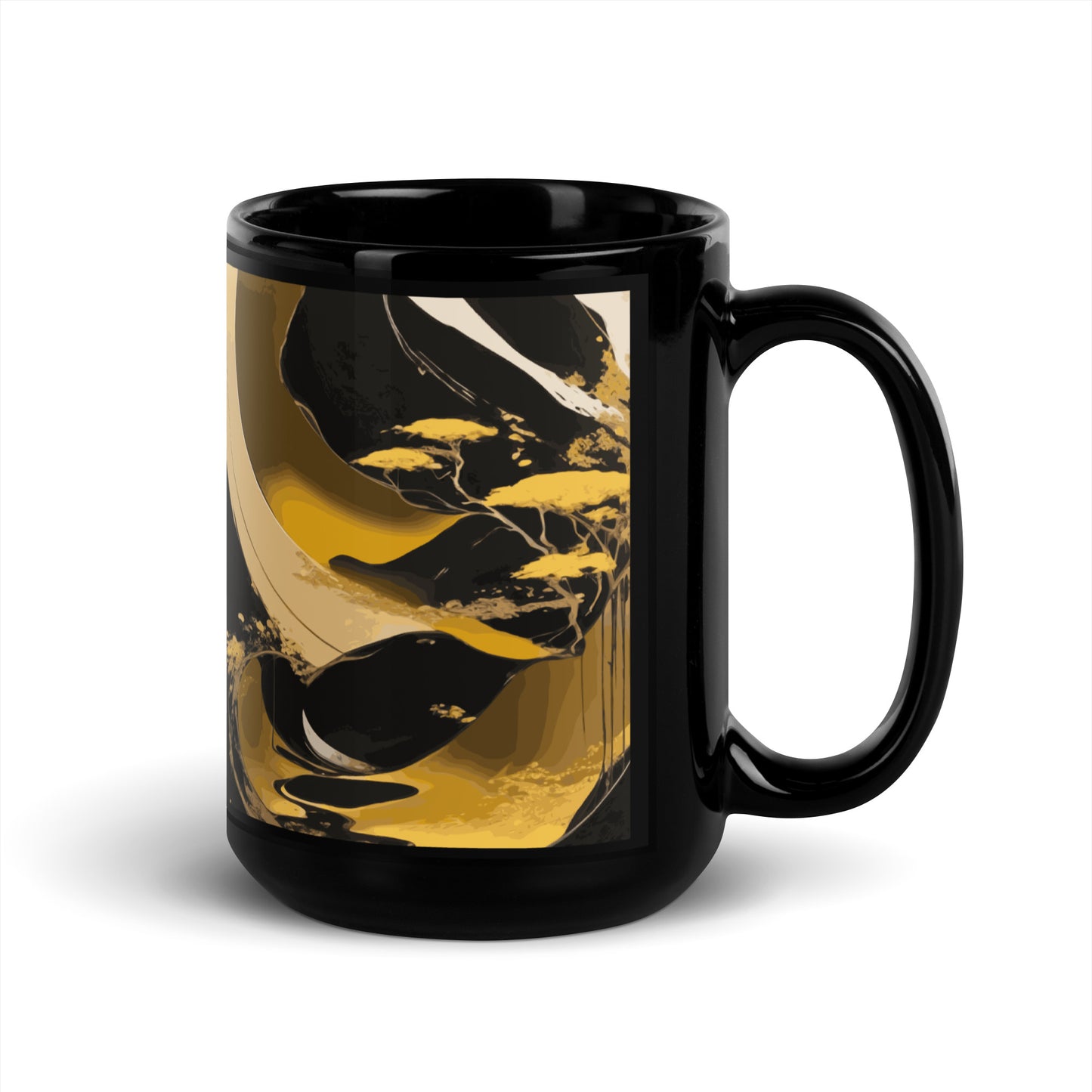 Caneca preta brilhante